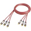 Home Cinema Audio-Videokabel, 3x Cinch Stecker auf 3x Cinch Stecker, rot,  3m rmLine 2054